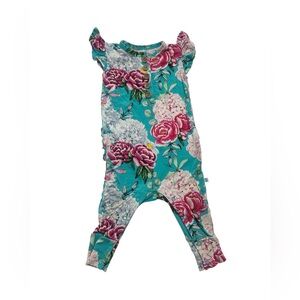 Posh Peanut Floral Jumpsuit - Teal and Pink